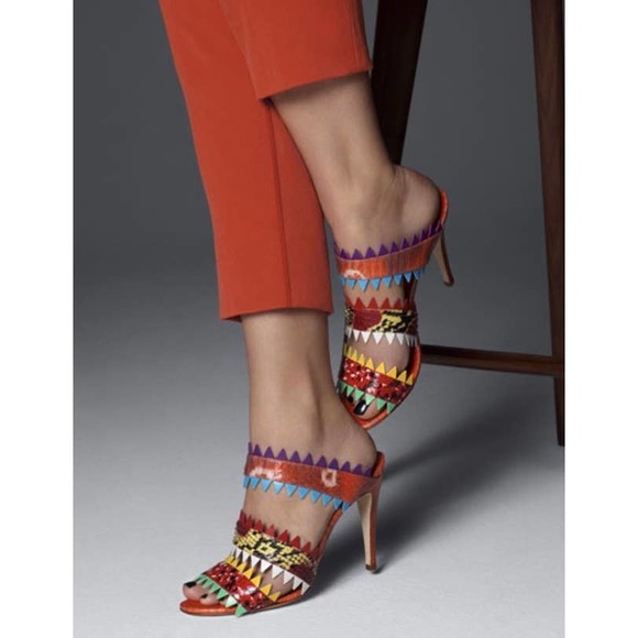 Manolo Blahnik Shoes - Manolo Blahnik Arpegeny Snake-Band Slide Sandal